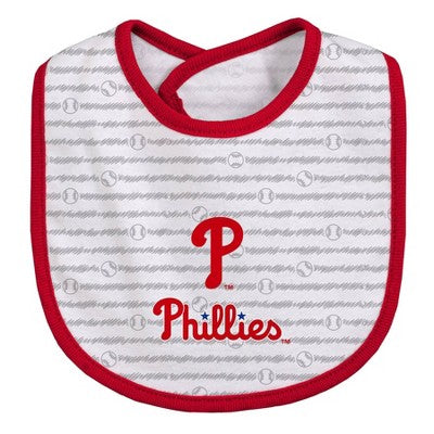 MLB Philadelphia Phillies Infant Boys' Short Sleeve Layette Set - 3-6M: Team Logo Knit Bodysuits
