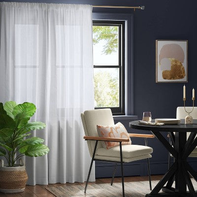 2pk 54"x84" Light Filtering Farrah Curtain Panels White - Threshold: UV Protection, OEKO-TEX Certified, Rod Pocket