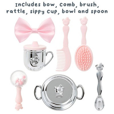 BABY Born Princess Essentials Set with Carrying Case 14-17" Baby Doll Accessories - 8pc: Fine Motor Skill Toys