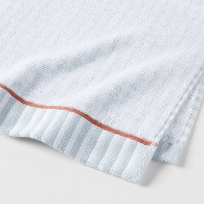 2pc Traditional Gingham Plaid Bath Towel Blue- Threshold