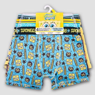 Boys' SpongeBob SquarePants 4pk Athletic Boxer Briefs - 8