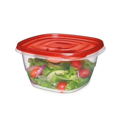 Rubbermaid 4pk 5.2c TakeAlongs Deep Square Food Storage Containers Ruby Red: Plastic Containers with Lids, Dishwasher-Safe