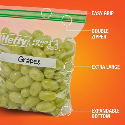 Hefty XL Sandwich Expand and Fill Food Storage Bags - 130ct