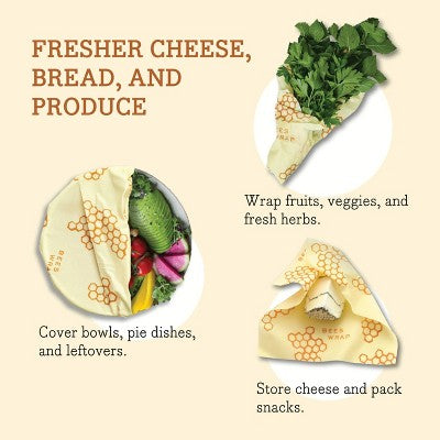 Bee's Wrap Standard Beeswax Compostable Lunch Wraps - 3ct