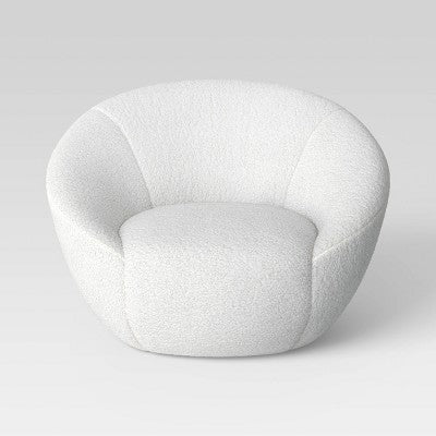 Swivel Accent Chair Faux Shearling Cream (FA) - Room Essentials (LOCAL PICKUP ONLY)