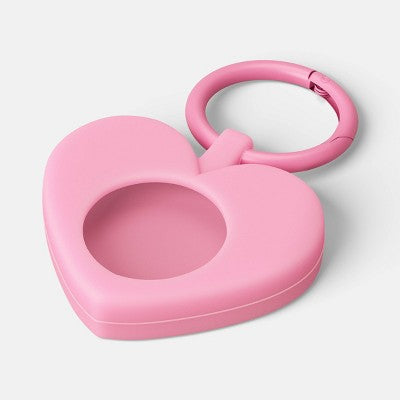 AirTag Holder - heyday Heart Red: Silicone Case with Carabiner