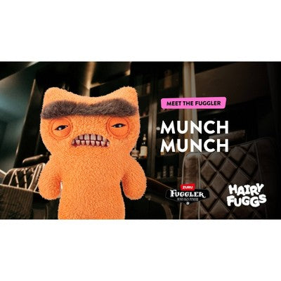 Fuggler 9" Hairy Fuggs Munch Munch Mono Orange Stuffed Animal