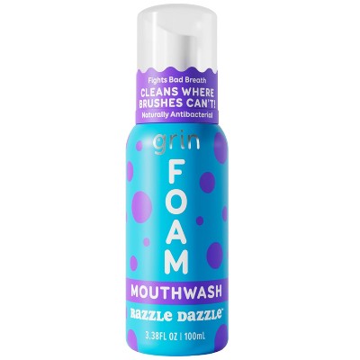 Grin Oral Care Foaming Mouthwash- Razzle Dazzle - 3.38 fl oz