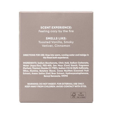 fine'ry. Bath Bomb - Fireside Vanille - 6oz: Normal Skin Type, Box Container