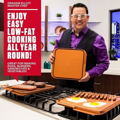 Gotham Steel Nonstick Double Grill and Griddle Reversible X-Large Pan