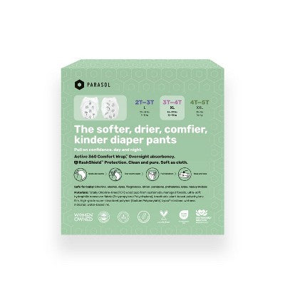 Parasol Clear+Dry Natural Disposable Diaper Pants - 3T-4T - 48ct