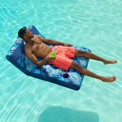 Quiksilver Floral Mini Lounger Pool Float- Blue
