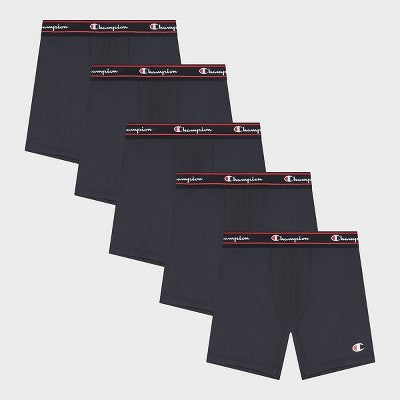 Champion Men's Active Performance 5pk Breathable Boxer Briefs - Black XL
