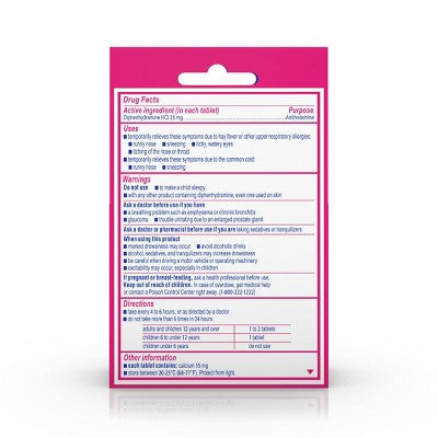Benadryl Ultratabs Go Packs - Diphenhydramine Antihistamine Tablets - 4 packs of 2ct