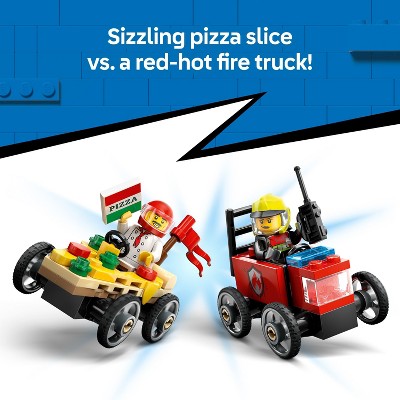 LEGO City Pizza vs. Fire Truck Race Car Pack Building Toy 60458