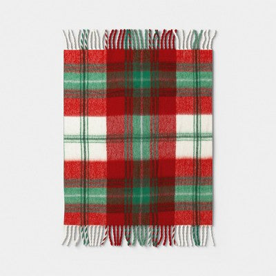 Woven Plaid Throw Blanket Red - Threshold