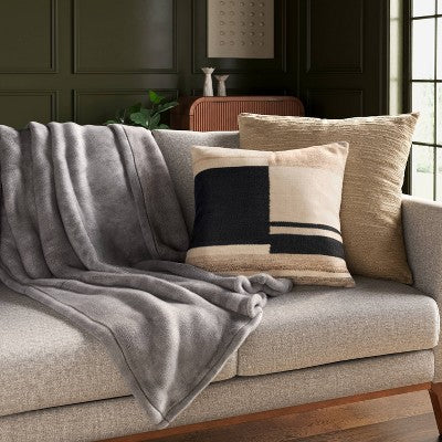Oversized Primalush Throw Blanket Light Gray - Threshold