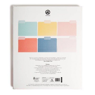 U Brands 24ct Super TabFile Folders - Two Toned