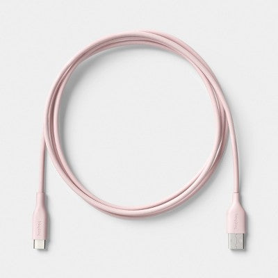6ft USB-A to USB-C Silicone Cable - heyday Cosmetic Pink