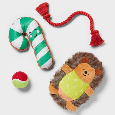 Stocking Dog Rope Plush Toy Set - 4pk - Wondershop