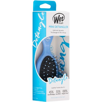 Wet Brush Mini Detangler Hair Brush For Less Pain, Effort and Breakage - Solid Sky Blue