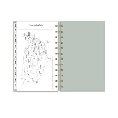 The Everygirl Planner 2025 Weekly/Monthly Planner 6.3"x4.33" Wirebound Solid Soft Sage: Adult Stationery, Calendar, Tabs