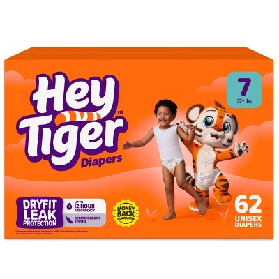 Hey Tiger Disposable Diapers - Size 7 - 62ct