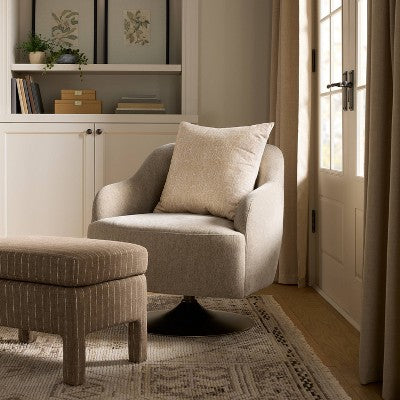 Moire Throw Pillow Cream - Threshold designed with Studio McGee