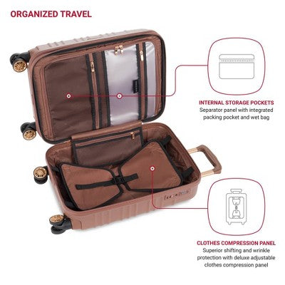 SWISSGEAR Cascade II Hardside Carry On Spinner Suitcase - Maple: 8-Wheel Solid Design