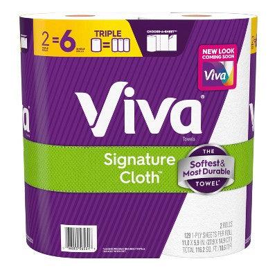 Viva Signature Cloth Choose-A-Sheet Paper Towels - 2 Triple Rolls