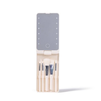 Light Up Mirror and Brush Set Cream - Bullseye's Playground