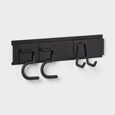 Heavy Duty Garage Tool Hook and Rail Kit - Brightroom: Wall Mounted Storage, Steel, Black, 36" Width, 90 lb Capacity