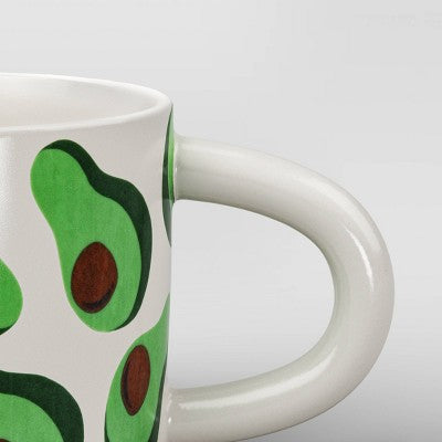 16oz Stoneware Avocado Mug White - Room Essentials: Coffee Mugs, Microwave & Dishwasher Safe, Hot/Cold Drinkware