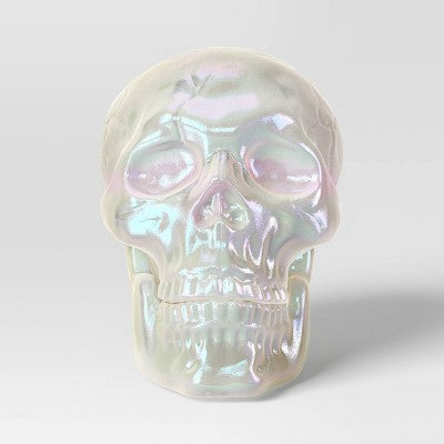 10" Large Plated Skull Halloween Decorative Prop Iridescence - Hyde and EEK! Boutique