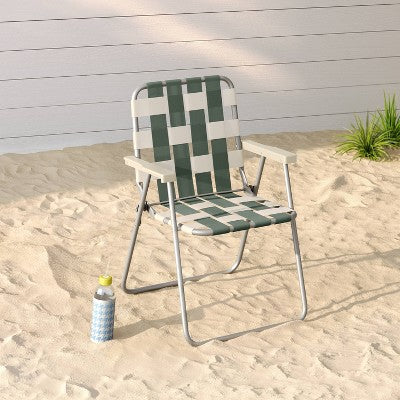Webstrap Folding Chair Green - Room Essentials (LOCAL PICKUP ONLY)