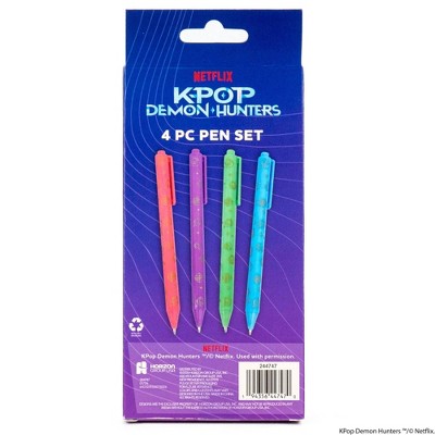 KPop Demon Hunters 4ct Ballpoint Pens Fine Point Black Ink
