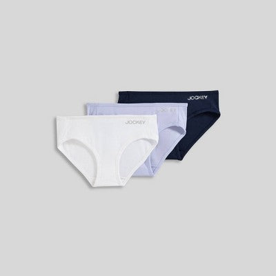 Jockey Generation Girls' 3pk Bikini - White/Navy Blue/Light Blue S