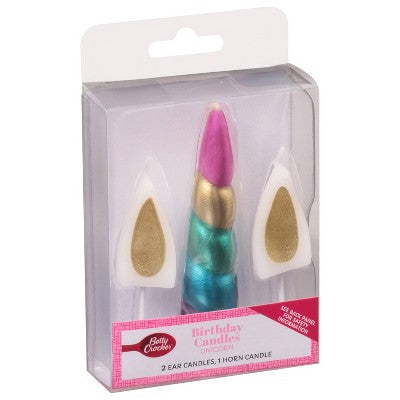 Betty Crocker Premium Unicorn Birthday Candles 3ct