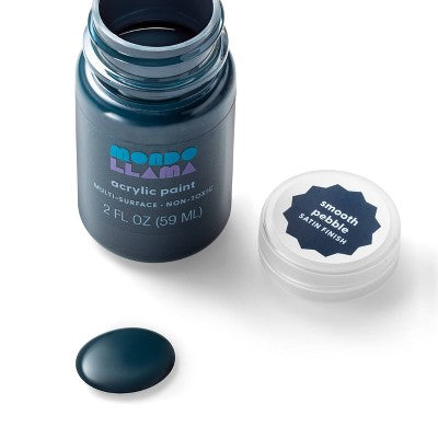 2 fl oz Satin Acrylic Paint Charcoal Gray - Mondo Llama: Multi-Surface, Non-Toxic, Water-Based Craft Paint