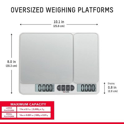 Taylor 11lb Dual Platform Digital Kitchen Food Scale