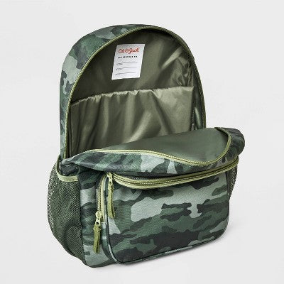 Boys' 16" Two Pocket Camo Backpack - Cat & Jack Green