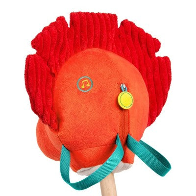 B. toys Hop 'n' Ride Tommy Triceratops - Plush Dinosaur Hobbyhorse with Sounds