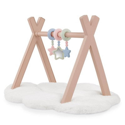 LullaBaby Baby Doll Playmat Set Cloud Floor Pillow with Hanging Toys