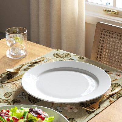 11" New Porcelain Round Rim Dinner Plate - Threshold