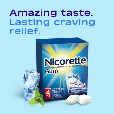 Nicorette 4mg Stop Smoking Aid Nicotine Gum - White Ice Mint - 20ct