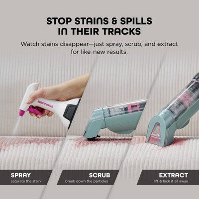 Shark StainForce Portable Cordless Spot & Stain Cleaner with Dual-Activated Cleaning SolutionHX101 Gray