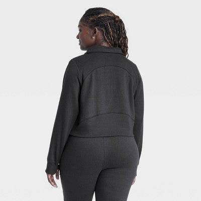 Women's Fleece Sweatshirt - All In Motion Black XL Lightweight