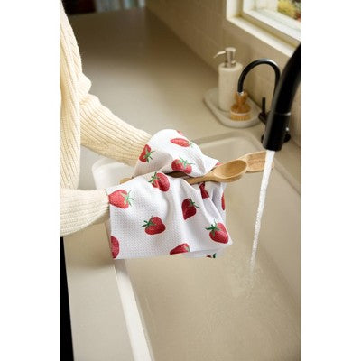 Geometry Kitchen Tea Towel Berry Cute