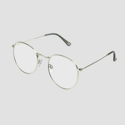 Men's Round Blue Light Filtering Glasses - Original Use Silver