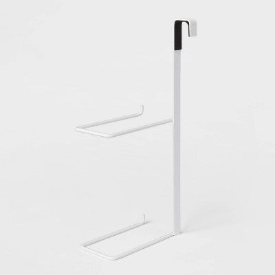 Over the Tank Toilet Paper Holder Matte White - Brightroom: Steel Bathroom Tissue Storage, Space Saver